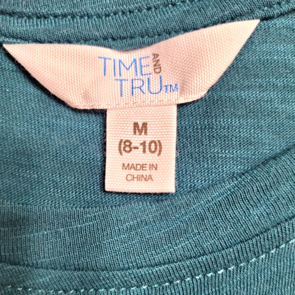 79. TIME AND TRU Funny Printed Pink And Green T-shirt Size M - Picture 3 of 5